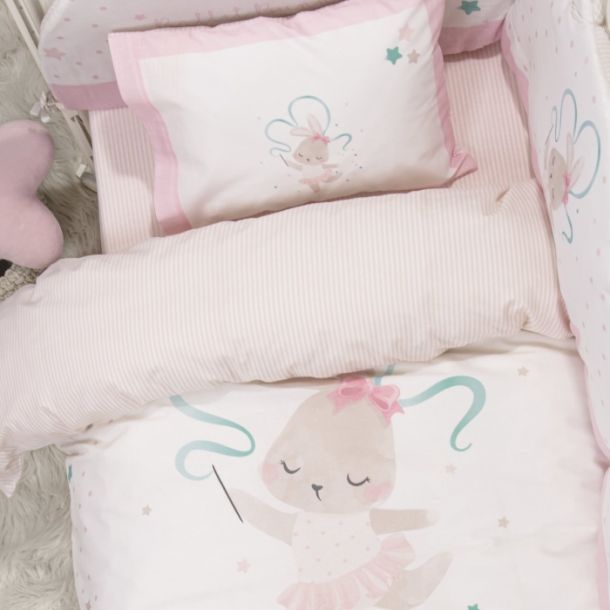Σετ Παπλωματοθήκη κούνιας 110x145 NIMA Ballet Bunny 35577