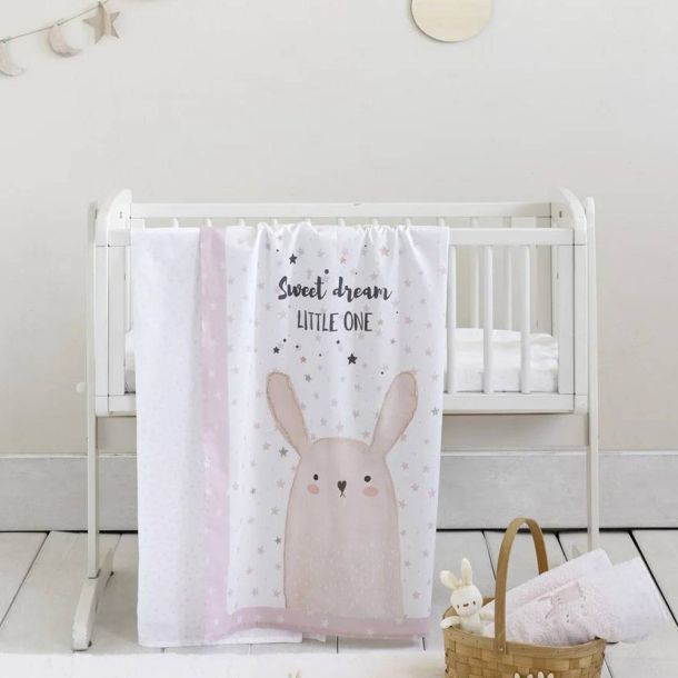 Σετ σεντόνια λίκνου NIMA Lovely Bunny 70Χ110cm 34369