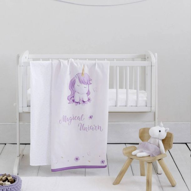 Σετ σεντόνια λίκνου NIMA Magical Unicorn 70Χ110cm 34375