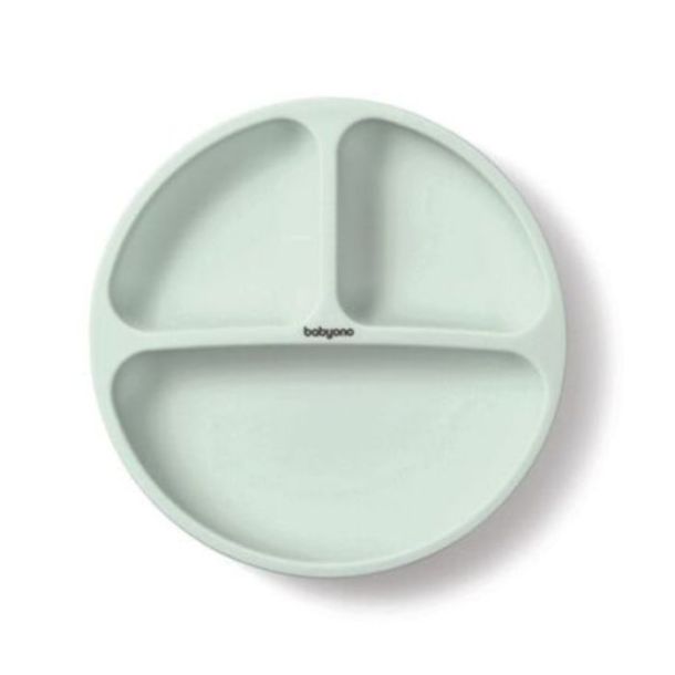 Πιάτο σιλικόνης BABYONO με βεντούζες και χωρίσματα Μέντα BN1482/03