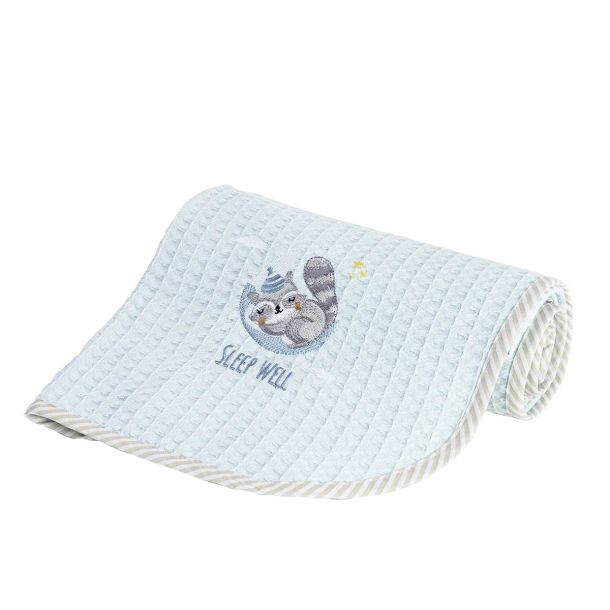 Κουβέρτα κούνιας πικέ NIMA Sleepy Racoon 34993 110x140