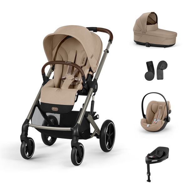 CYBEX Πολυκαρότσι 3in1 Balios S Lux 2024-2025 Taupe Frame Almond Beige με κάθισμα Cloud G i-size Plus Almond Beige με Βάση Isofix Base G
