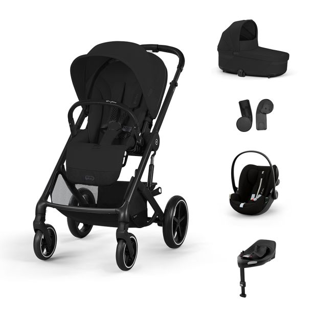 CYBEX Πολυκαρότσι 3in1 Balios S Lux 2024-2025 Black Frame Moon Black με κάθισμα Cloud G i-size Plus Moon Black με Βάση Isofix Base G