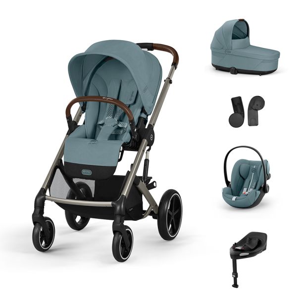 CYBEX Πολυκαρότσι 3in1 Balios S Lux 2024-2025 Taupe Frame Stormy Blue με κάθισμα Cloud G i-size Plus Stormy Blue με Βάση Isofix Base G