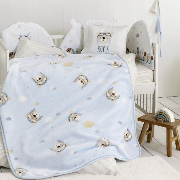 Βελουτέ Κουβέρτα Κούνιας NIMA Boy\'s World 110x140 34012