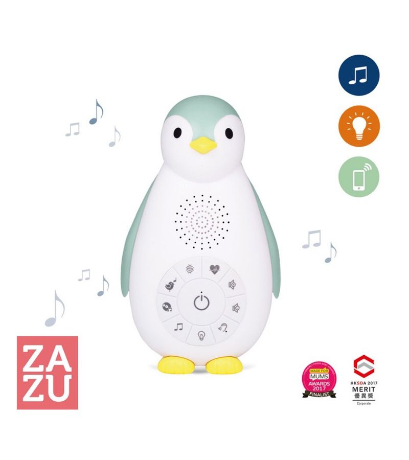 ZOE Πιγκουίνος, Ηχείο Bluetooth, Φως, χτύπο καρδιάς, λευκοί ήχοι ZAZU blue