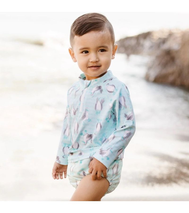 Μαγιό - πάνα GREEN SPROUTS Eco Snap Swim Diaper Light Aqua Blue-Footed Boobies GS-701058-6038