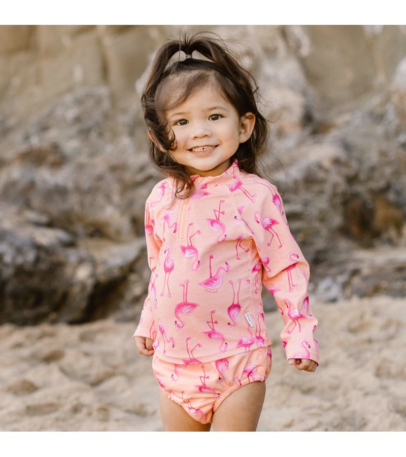 Μαγιό - πάνα GREEN SPROUTS Eco Snap Swim Diaper Coral Flamingos GS-701058-325