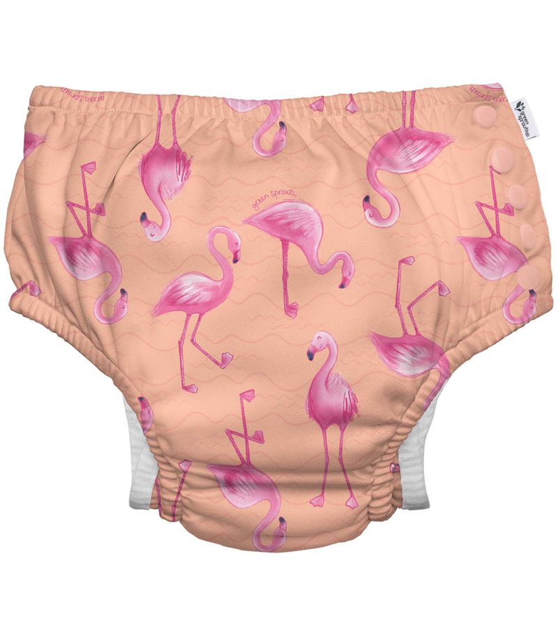 Μαγιό - πάνα GREEN SPROUTS Eco Snap Swim Diaper Coral Flamingos GS-701058-325