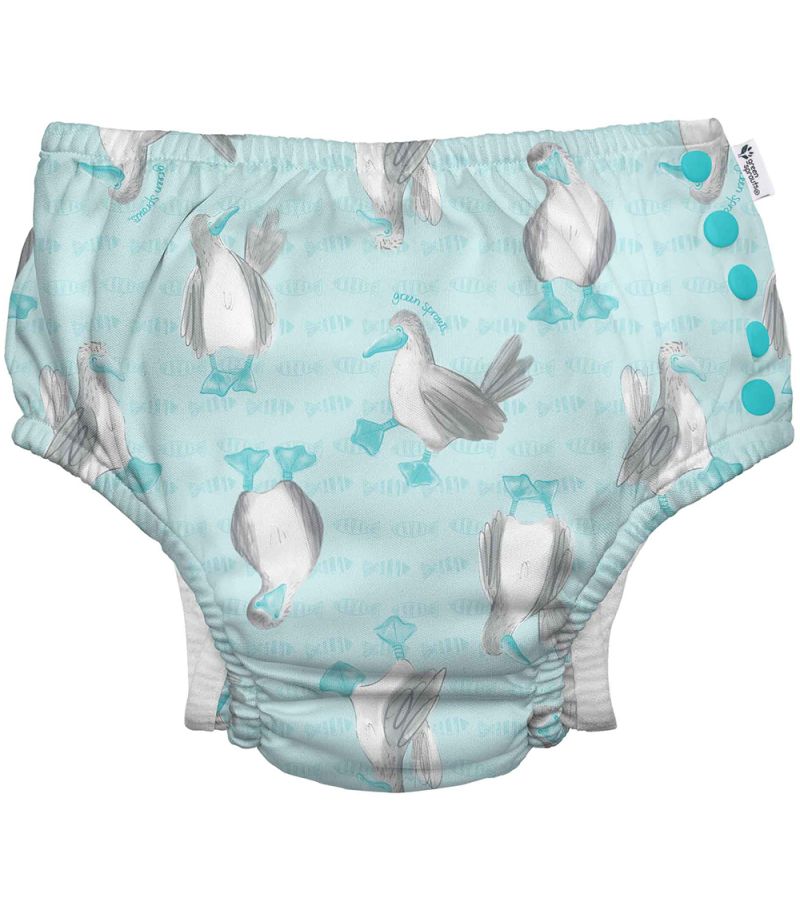 Μαγιό - πάνα GREEN SPROUTS Eco Snap Swim Diaper Light Aqua Blue-Footed Boobies GS-701058-6038