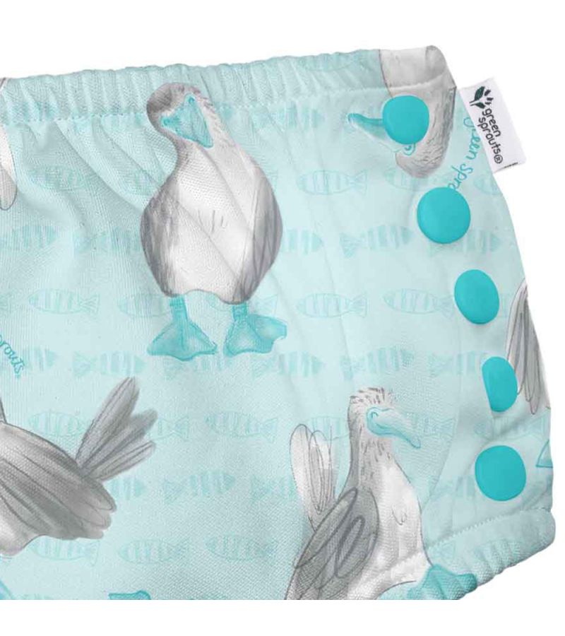Μαγιό - πάνα GREEN SPROUTS Eco Snap Swim Diaper Light Aqua Blue-Footed Boobies GS-701058-6038
