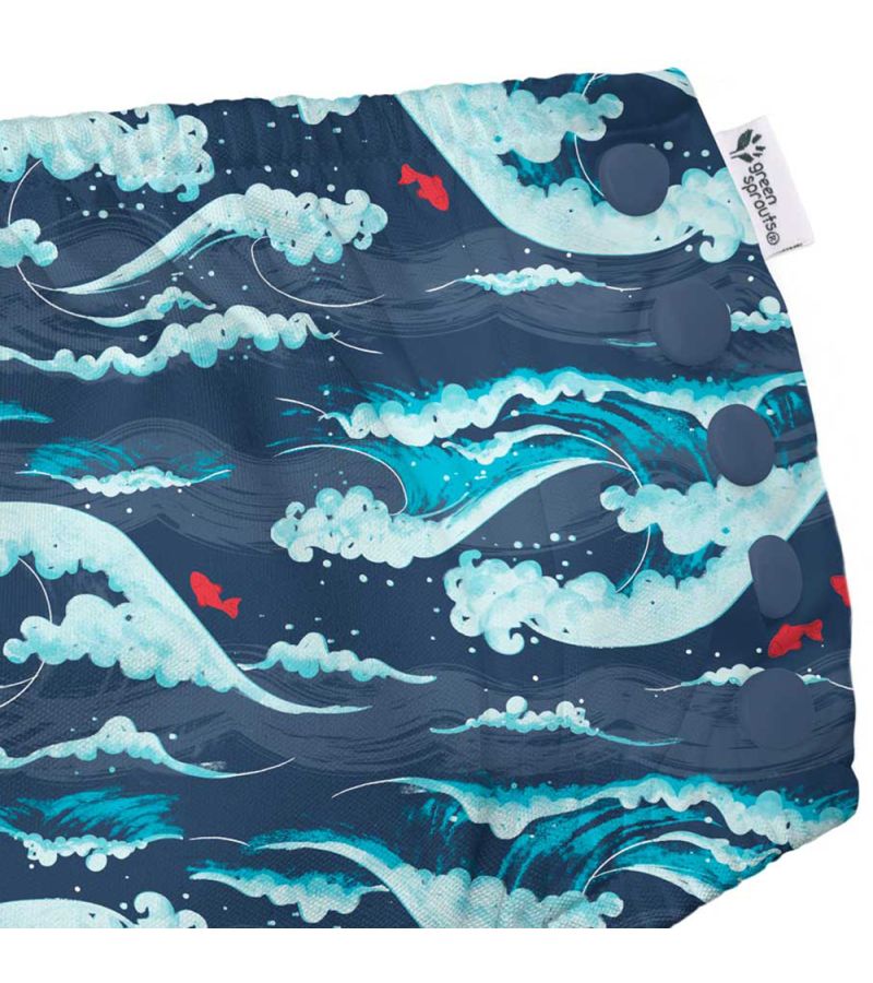 Μαγιό - πάνα GREEN SPROUTS Eco Snap Swim Diaper Navy Tidal Waves GS-701058-690