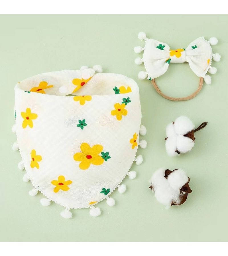 Σαλιάρα - Μπαντάνα Μουσελίνα με κορδέλα MORVEN 19x20 ΚΙΤΡΙΝΗ 22014-11 ΣΑ0003