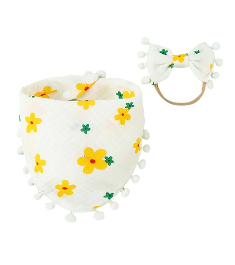 Σαλιάρα - Μπαντάνα Μουσελίνα με κορδέλα MORVEN 19x20 ΚΙΤΡΙΝΗ 22014-11 ΣΑ0003