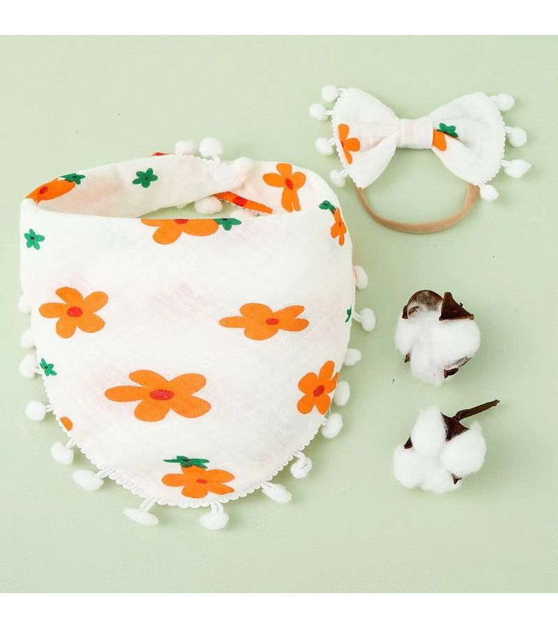 Σαλιάρα - Μπαντάνα Μουσελίνα με κορδέλα MORVEN 19x20 ΠΟΡΤΟΚΑΛΙ 22014-3 ΣΑ0003