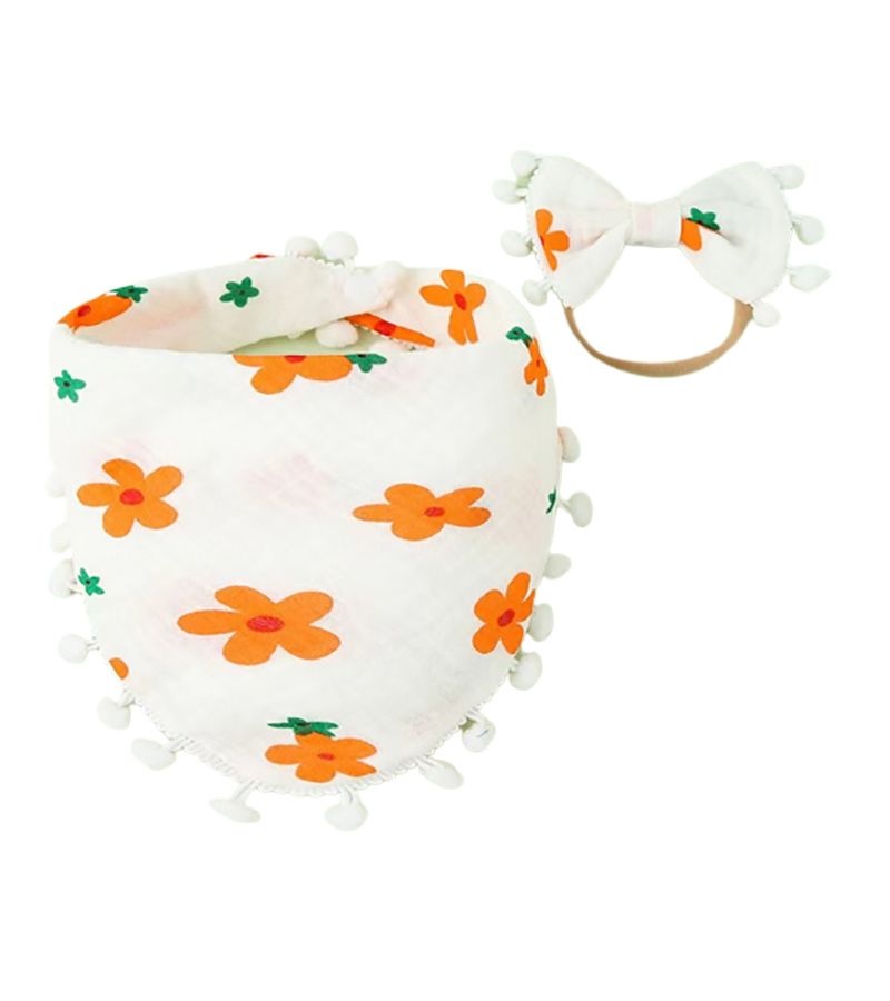 Σαλιάρα - Μπαντάνα Μουσελίνα με κορδέλα MORVEN 19x20 ΠΟΡΤΟΚΑΛΙ 22014-3 ΣΑ0003