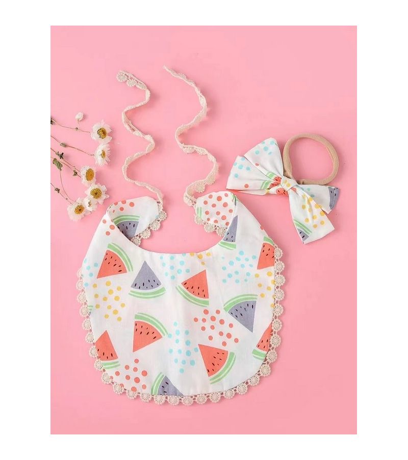 Σαλιάρα βαμβακερή με κορδέλα MORVEN 20x14 ΚΑΡΠΟΥΖΙ 22016 ΣΑ0007