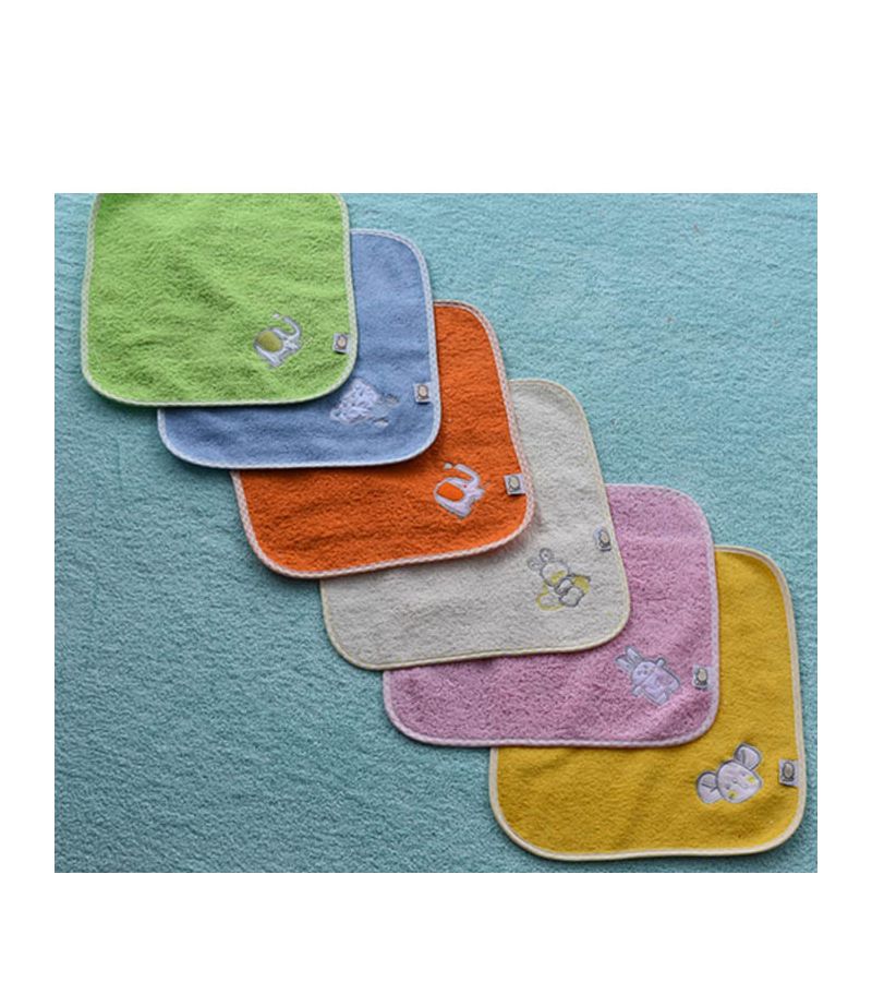 Λαβέτα πετσετέ FIGLIO BINO με κέντημα 27x27cm 25-05 Πράσινος Ελέφαντας