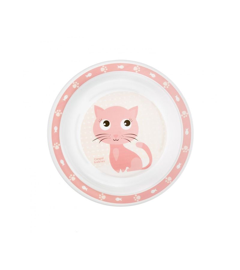 Σετ φαγητού Πλαστικό 5 τεμαχίων CANPOL BABIES Cute Animals Cat Pink