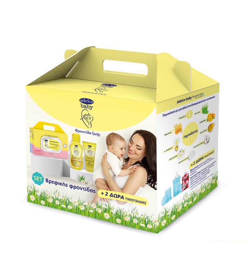 Σετ Βρεφικής φροντίδας (δώρο μπιμπερό 180ml + Squeeze Bag) ADELCO BABY 32-01-2911