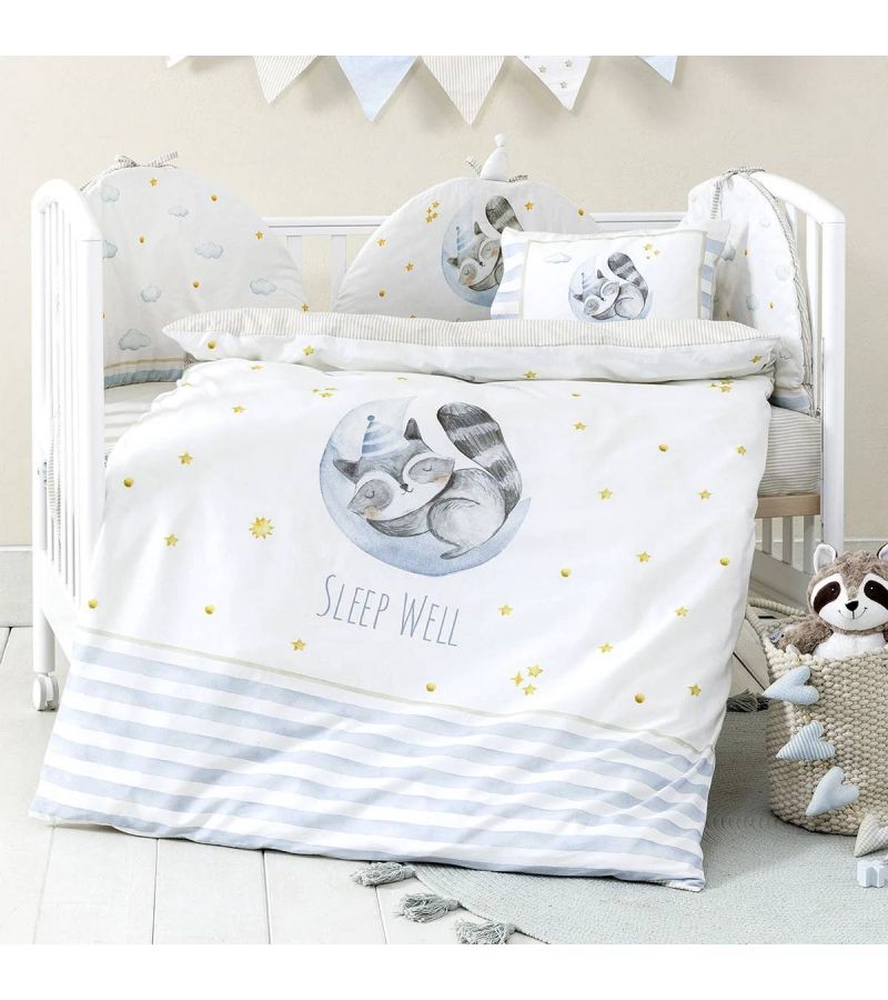 Κουβερλί κούνιας NIMA Sleepy Racoon 100x140 34831