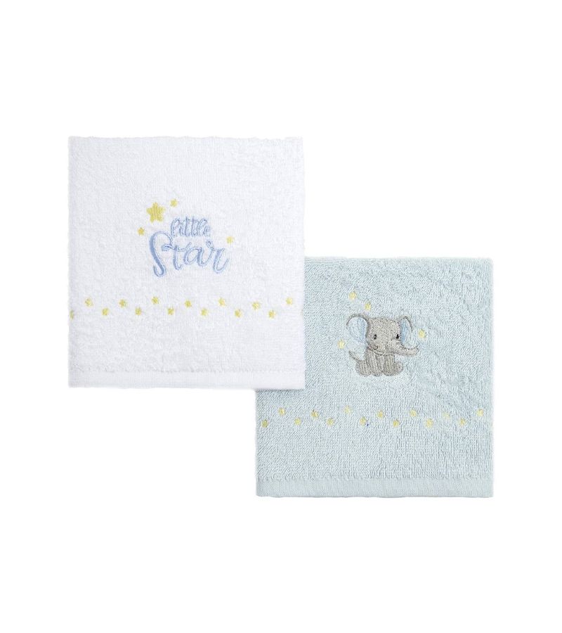 Βρεφικές Πετσέτες - Λαβέτες ώμου (Σετ 2τμχ) NIMA Elefantini 30x30 34976