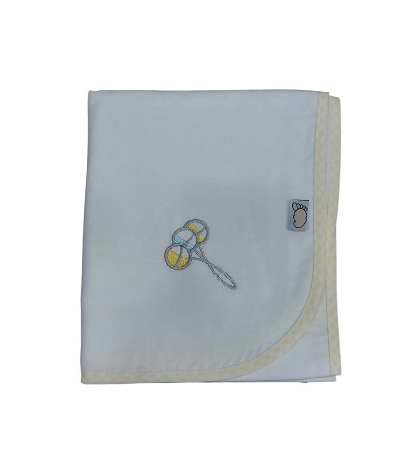 Πάνα αγκαλιάς FIGLIO BINO φανέλα με κέντημα Yellow Maracas 35-01 (80x80)