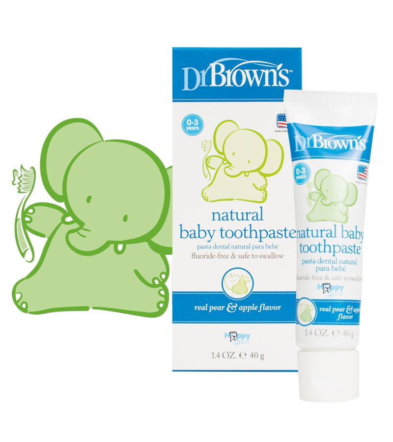 Φυσική οδοντόκρεμα DR BROWN\'S Apple για μωρά 0-3 ετών
