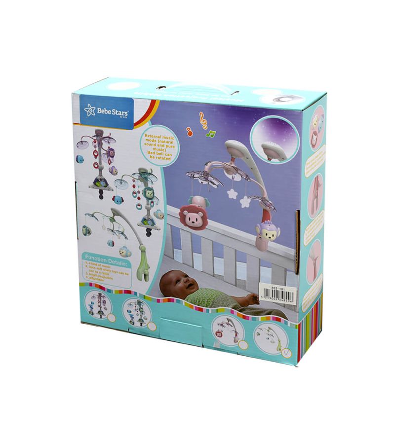 Μουσικό Περιστρεφόμενο Mobile με προβολέα BEBESTARS Green 853-181