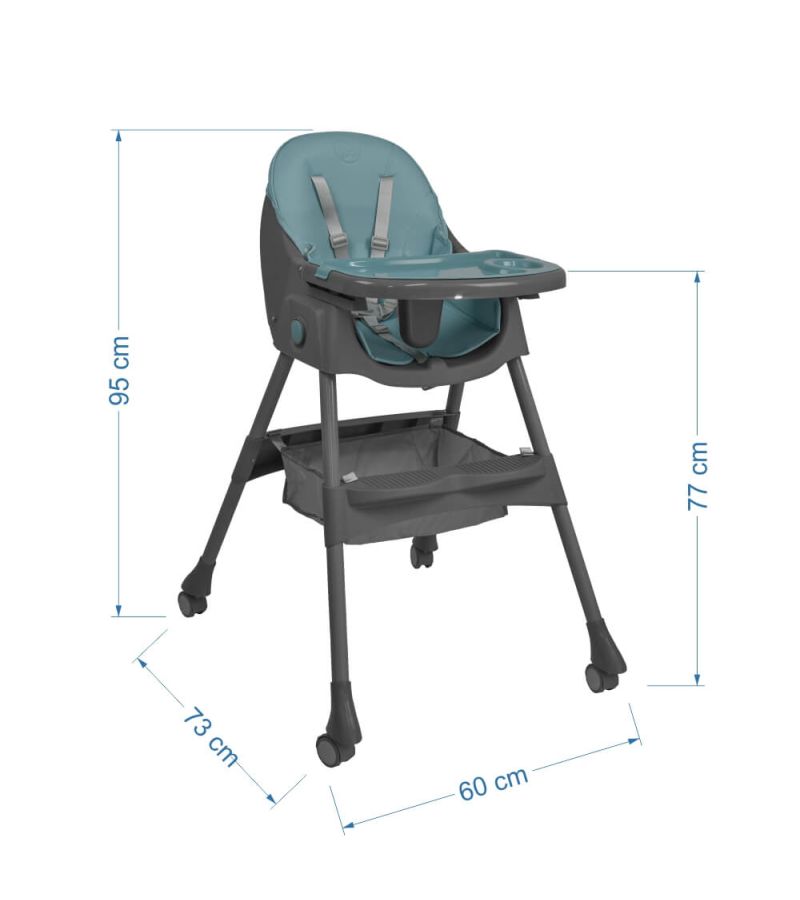 Καρέκλα Φαγητού BEBE STARS Comfy 2σε1 Petrol 865-184