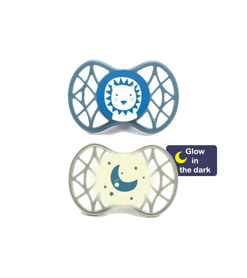 Ορθοδοντική Πιπίλα σιλικόνης 2τμχ με προστατευτικό κάλυμμα θηλής 0m+ NUVITA 70652 Air55 Small Lion NU-ALPF2214