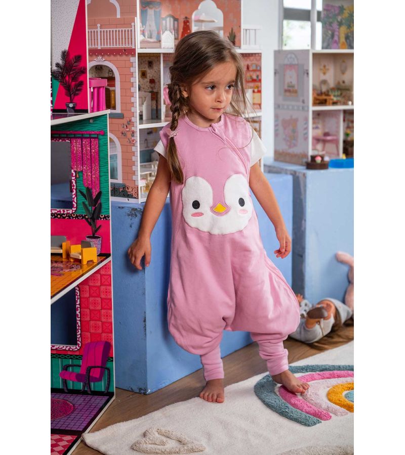 BABY BLISS Χειμωνιάτικος Υπνόσακος με πόδια BlissJump 2.5 tog Penguin Pink 6-18 μηνών BLISS-JMP-0004