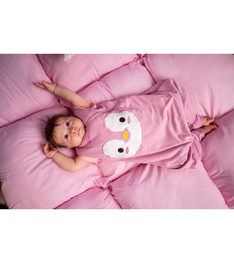 BABY BLISS Χειμωνιάτικος Υπνόσακος με πόδια BlissJump 2.5 tog Penguin Pink 6-18 μηνών BLISS-JMP-0004