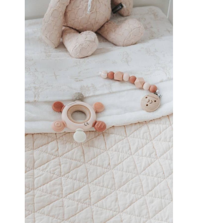 Μασητικός Δακτύλιος Οδοντοφυίας BAMBOOM Wood N Silicone Rosa CAC0053-04