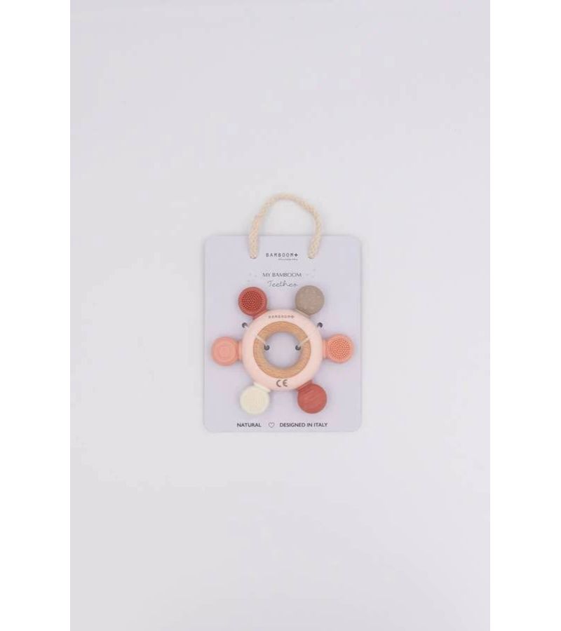 Μασητικός Δακτύλιος Οδοντοφυίας BAMBOOM Wood N Silicone Rosa CAC0053-04