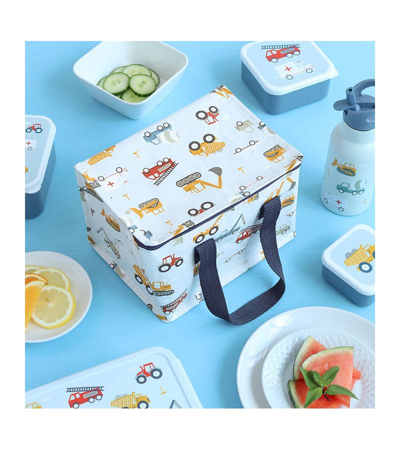 A LITLE LOVELY COMPANY Τσαντάκι μεταφοράς φαγητού 23x16x16 - Vehicles CBVEBU25