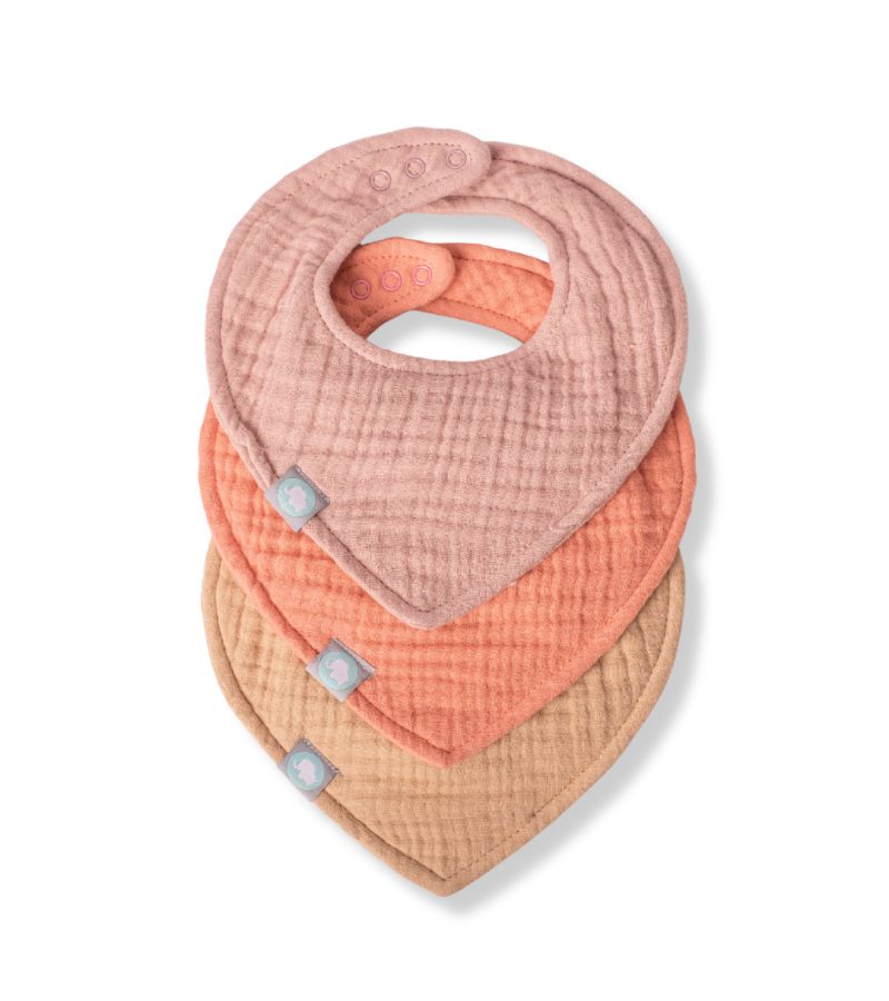 Σαλιάρα Μουσελίνα 3τμχ Αδιάβροχη FUNNA BABY Coral BIS-0102