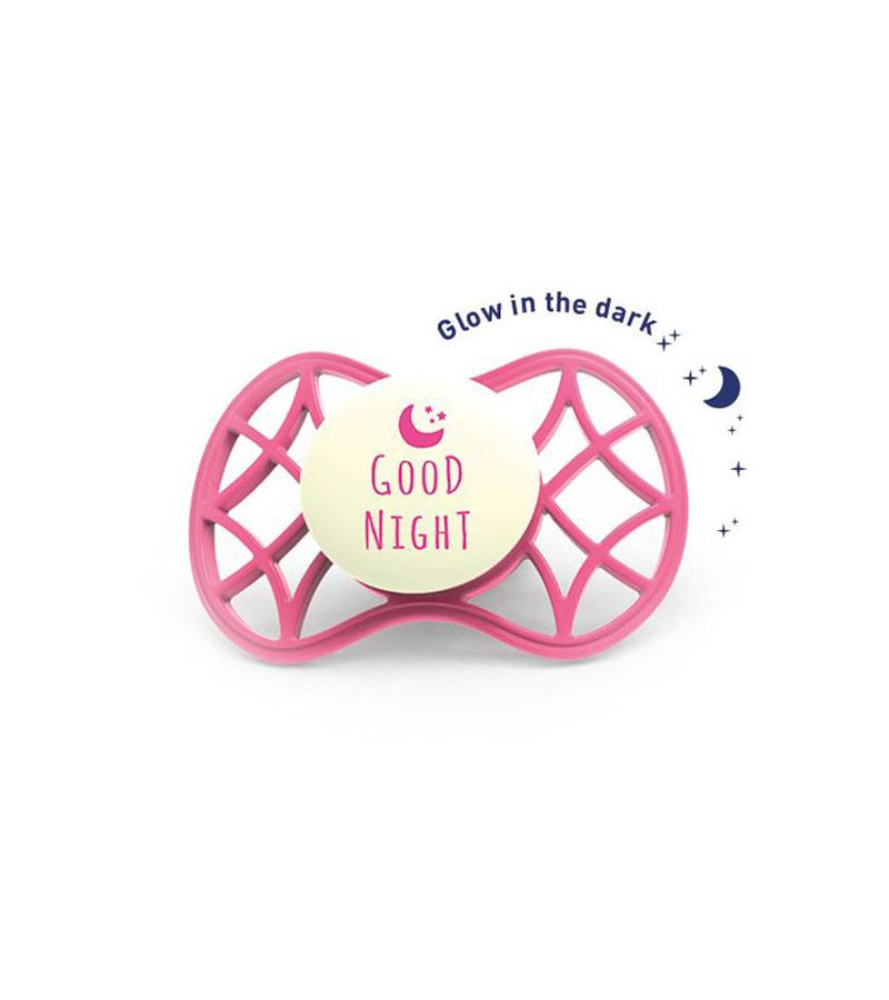 Ορθοδοντική Πιπίλα σιλικόνης νυχτός με προστατευτικό κάλυμμα θηλής 6m+ NUVITA 7084 Air55 Glow Marsala NU-ALPF0064