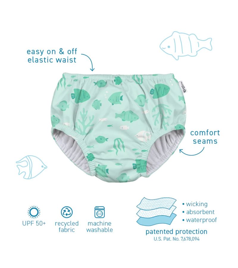Μαγιό - πάνα GREEN SPROUTS Eco Pull-Up Swim Diaper Light Blue Dinos GS-721068-6058