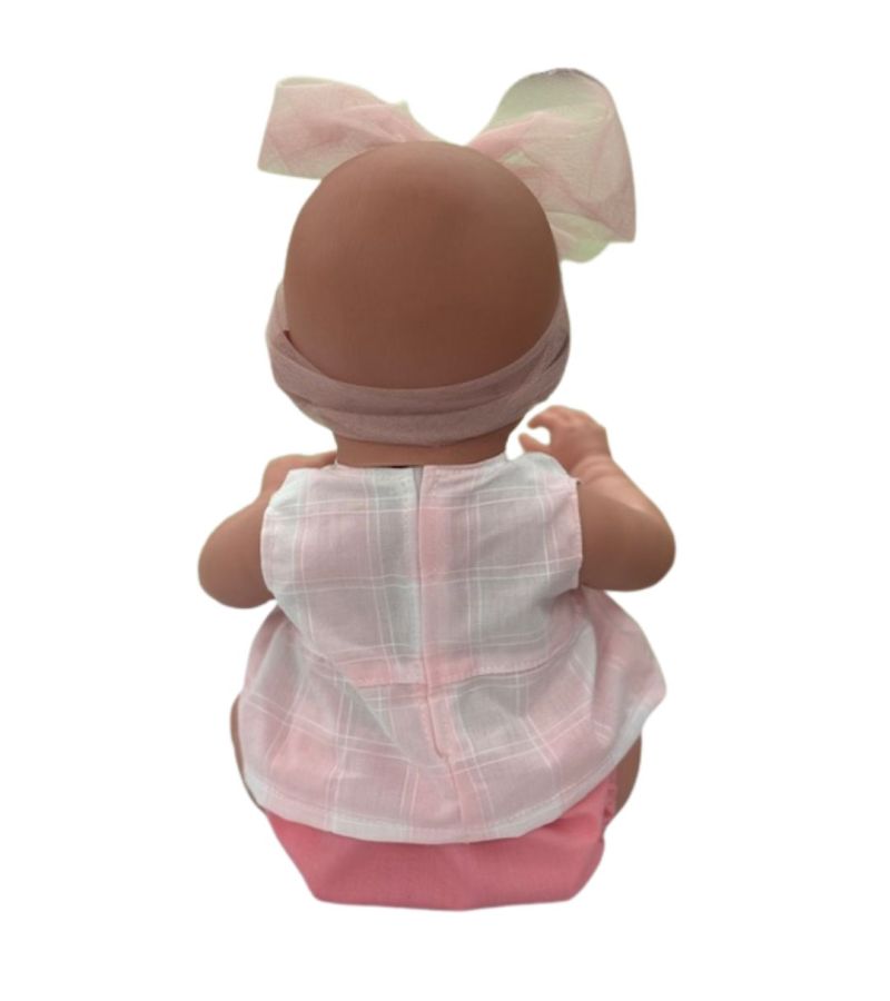 MAGIC BABY Κούκλα Alicia με φούξια-λευκό ρούχο και μεγάλο φιόγκο 45εκ. MB46721