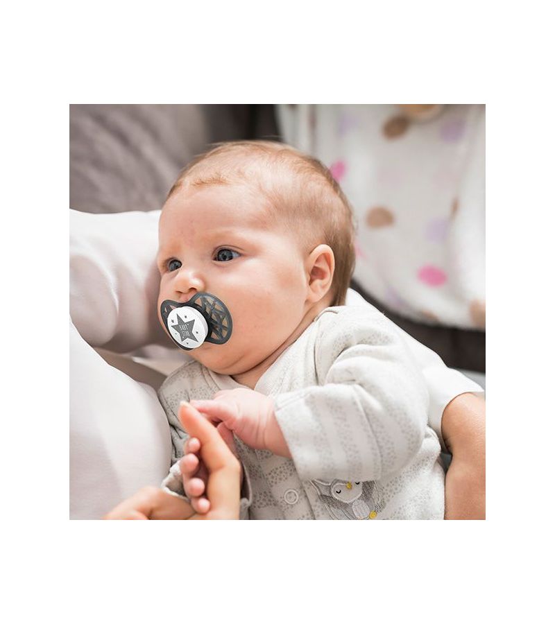 Ορθοδοντική Πιπίλα σιλικόνης με προστατευτικό κάλυμμα θηλής 6m+ NUVITA 7084 Air55 Pink Yarrow NU-ALPF0058