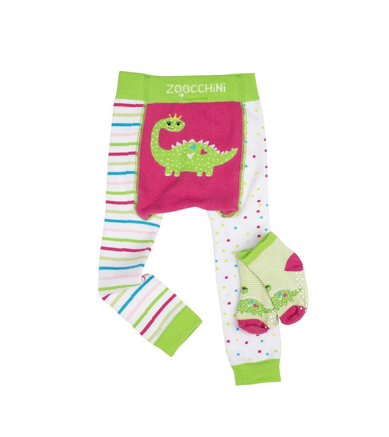 ZOOCCHINI Crawler Pants & Socks Set – Dinosaur