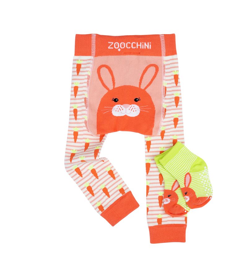 ZOOCCHINI Crawler Pants & Socks Set – Bunny