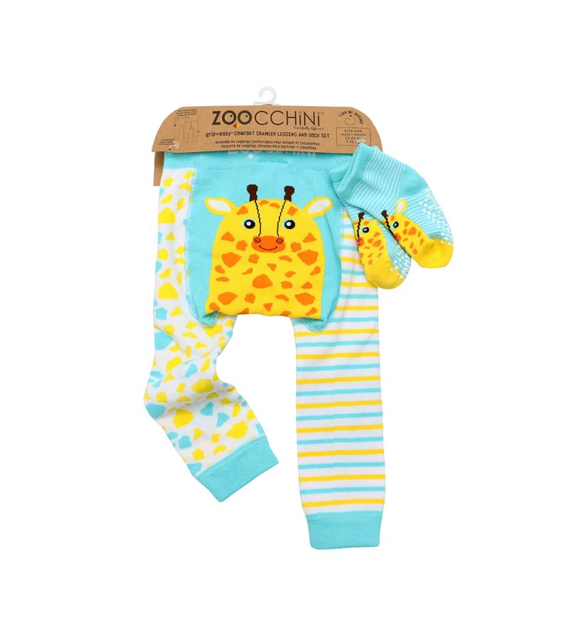 ZOOCCHINI Crawler Pants & Socks Set – Giraffe