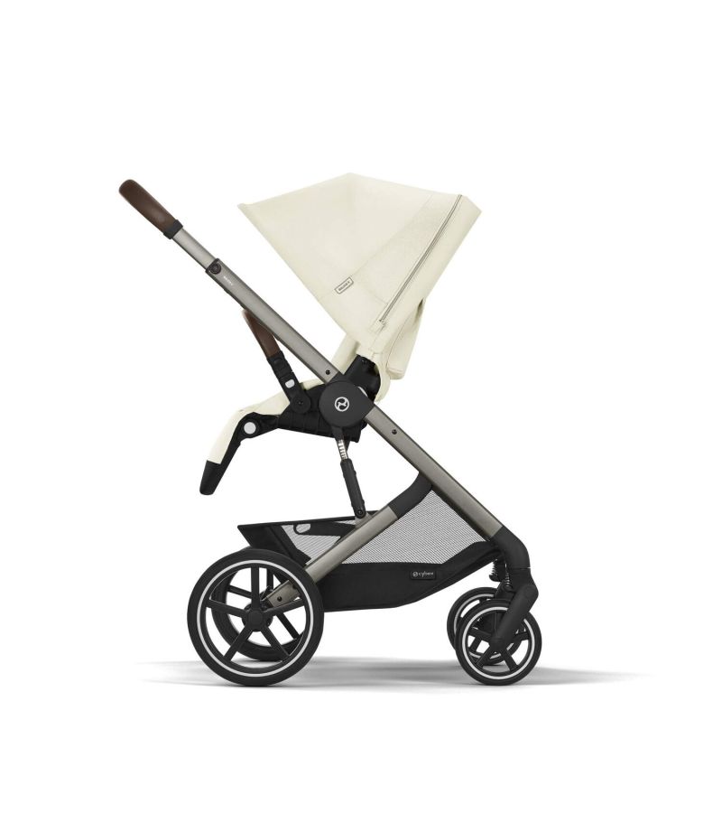 CYBEX Πολυκαρότσι 3in1 Balios S Lux 2024-2025 Taupe Frame Seashell Beige με κάθισμα Cloud G i-size Plus Moon Black με Βάση Isofix Base G