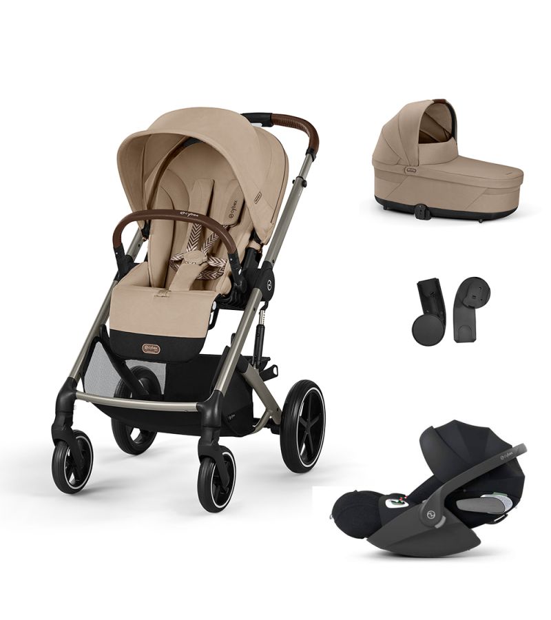 CYBEX  Πολυκαρότσι 3in1 Balios S Lux 2024-2025 Taupe Frame Almond Beige με κάθισμα Cloud T i-size