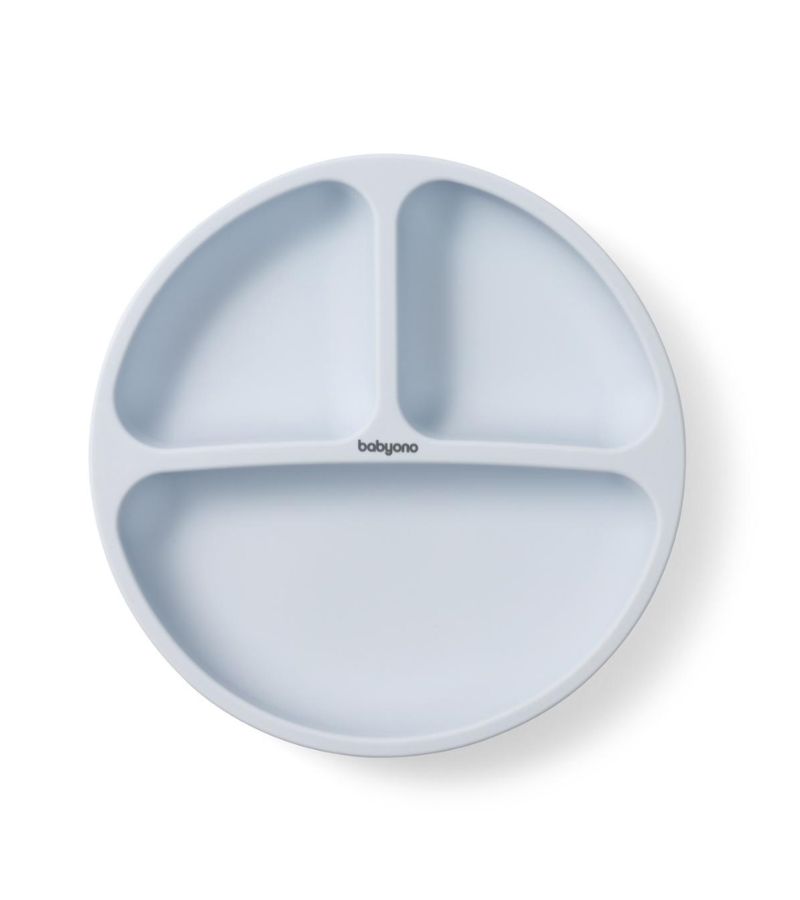 Πιάτο σιλικόνης BABYONO με βεντούζες και χωρίσματα Μπλε BN1482/01