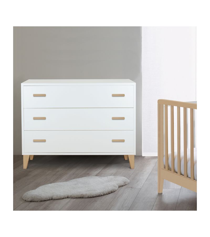 Συρταριέρα PALI Win Bianco-Naturale 115x51x85cm