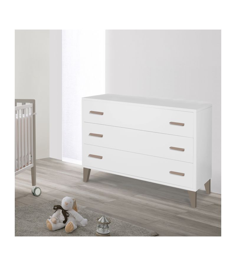 Συρταριέρα PALI Win Bianco-Tortora 115x51x85cm