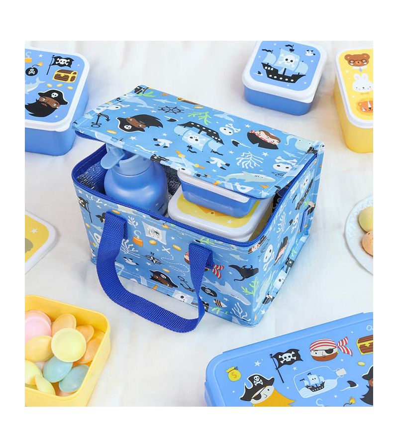 A LITLE LOVELY COMPANY Τσαντάκι μεταφοράς φαγητού 23x16x16 - Pirates CBPIBU32